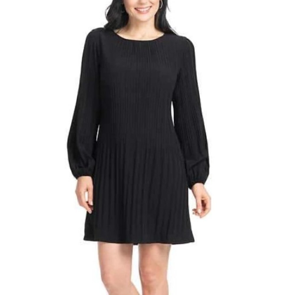 Hilary Radley Women's Black Pleated Dress - Size: Medium - NWT